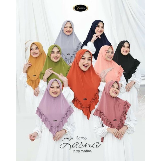 Zasna Yessana Bergo Jersey Premium Kerudung Jilbab Instan Khimar Syari Kudung  BERGO BY YESSANA