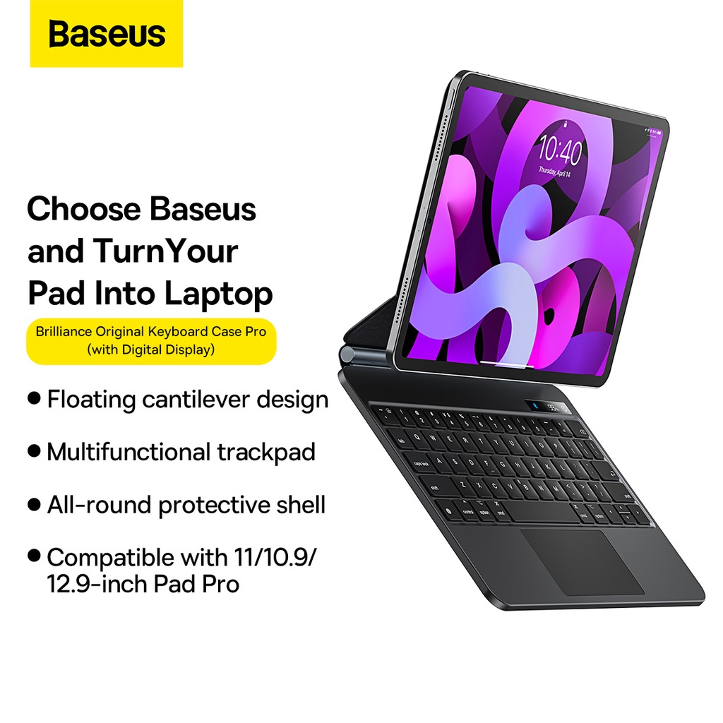 Baseus Magic Keyboard Case iPad Pro 11&quot;/12.9&quot; 2018-23/Air 4/5 10.9&quot; 2020-22