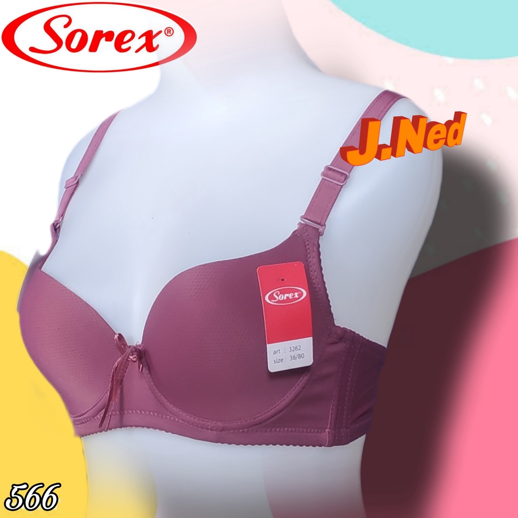 J566 - BRA/BH WANITA SOREX ADA BUSA ADA KAWAT CUP B SIZE 36 - 42 TIGA PENGAIT