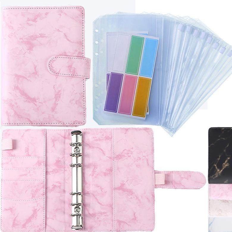 

A6 BINDER PU BUDGET PLANNER REFILLABLE NOTEBOOK COVERS 6 HOLES BINDER POCKETS PVC ZIPPER MONEY SAVING ENVELOPE BUDGET BINDER TERLARISS...,,,,,