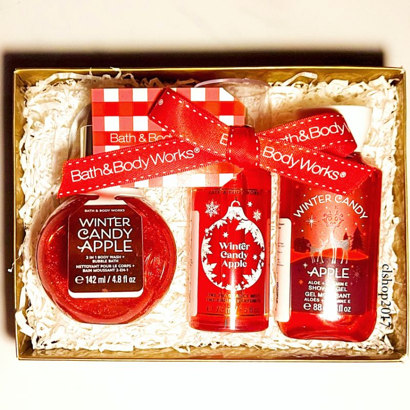 BBW WINTER CANDY APPLE GIFT SET BATH &amp; BODY WORKS