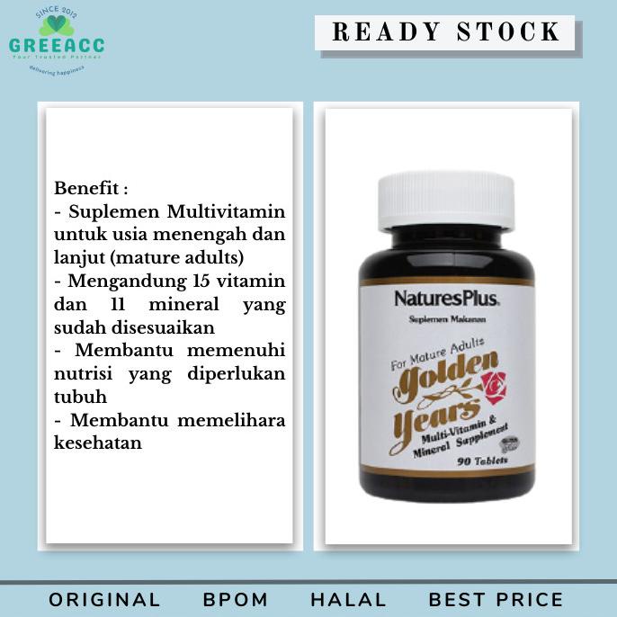 Natures Plus Golden Year 90 Tab MultiVitamin Lanjut Usia Manula Years