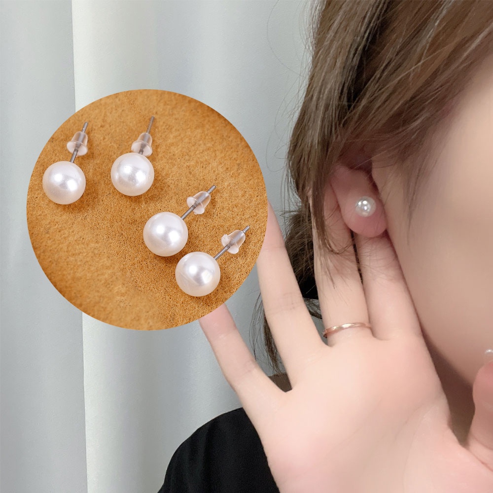 Mutiara Stud Earrings Stud Earrings Anting Tusuk Gadis Wanita Perempuan Sederhana Elegan Korea INS Pengantin Pesta Pernikahan