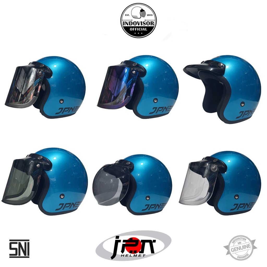 Helm JPN Warna Ice Blue Glossy