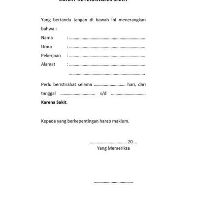 [K-2W ☎] Blangko Buku Surat Keterangan Sakit 1 Ply-proses cepat