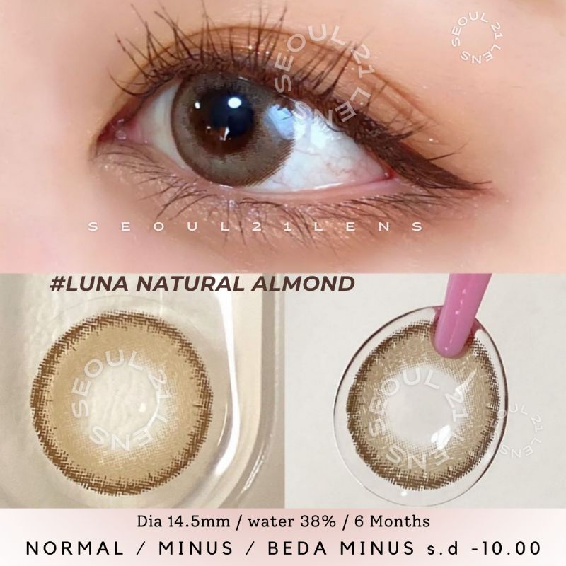 SOFTLENS EOS LUNA NATURAL ALMOND NORMAL MINUS s.d -10.00 Softlen KEMENKES