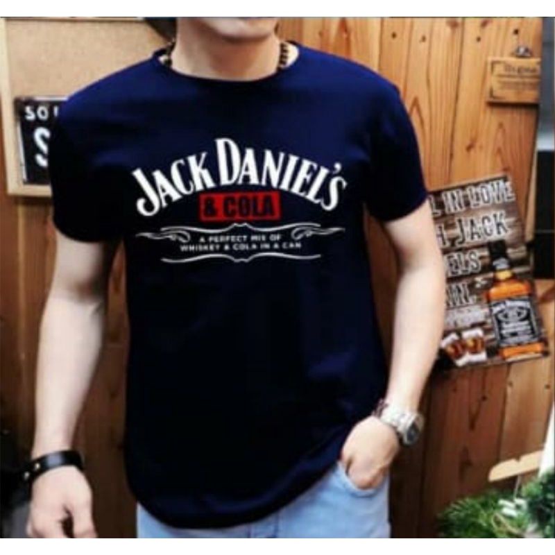 Kaos Distro Pria Jack and cola T shirt Cowok Kaos Oblong Baju Pria Dewasa Lengan Pendek