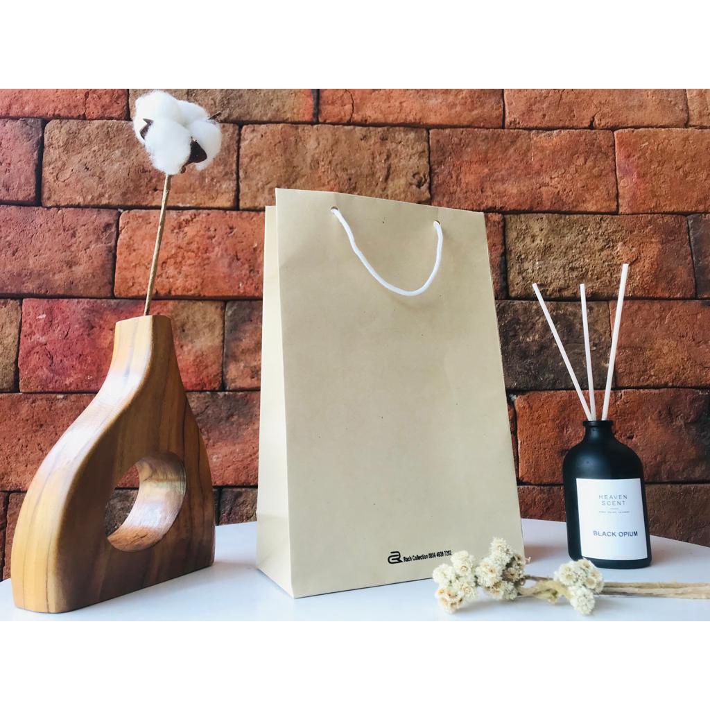 

paperbag tas polos warna cream uk 15