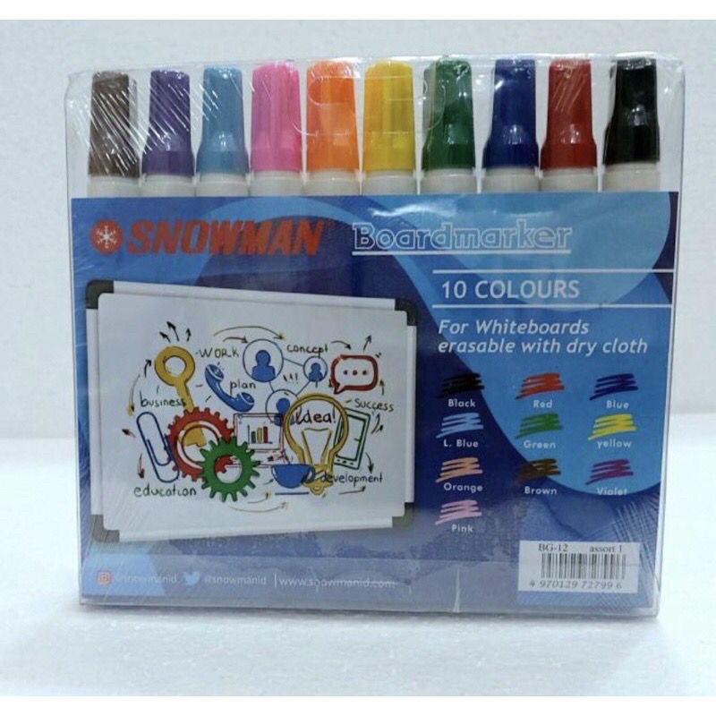 

SPIDOL SNOWMAN BISA DIHAPUS/SPIDOL WHITE BOARD BG-12 10 WARNA (PER 1 SET)