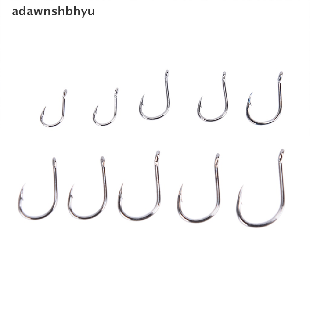 Adawnshbhyu 100Pcs/lot Kait Pancing Baja Karbon Umpan Berduri Kail Pancing Stainless Steel  Id
