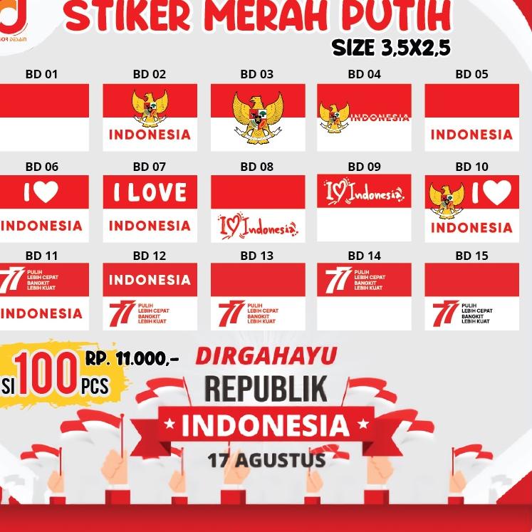 

(D-5&W☛) Sticker Pipi Merah Putih ISI 100PCS | Tempelan Pipi Bendera TERMURAH terviral
