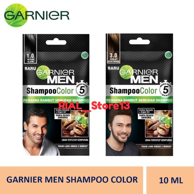 GARNIER MEN SHAMPOO COLOR - HITAM ALAMI - COKLAT KEHITAMAN