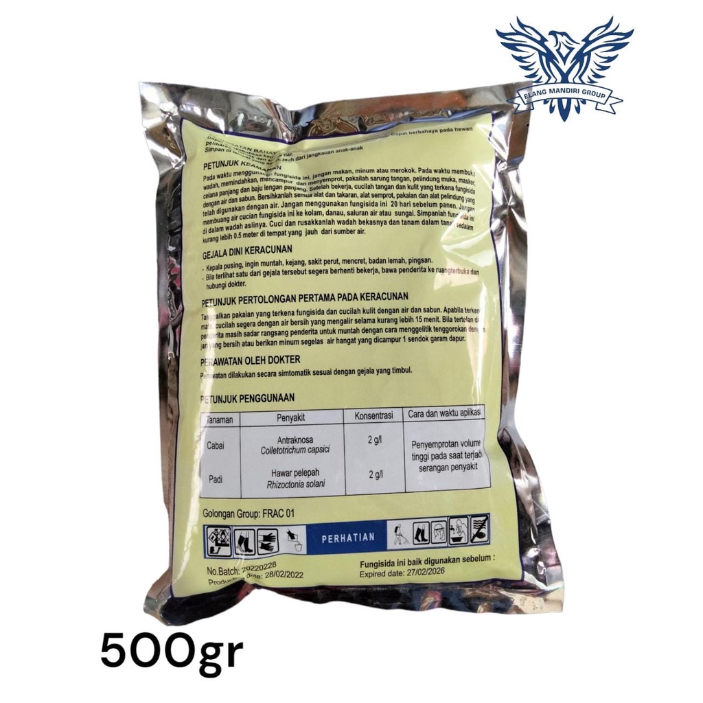 FUNGISIDA SISTEMIK BENDAS 50 WP 500 GRAM Bahan aktif : karbendazim (carbendazim) 50% Hagan Narcim