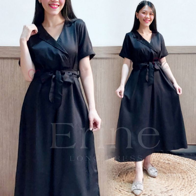 midi long dress party dress korea dress cantik pink