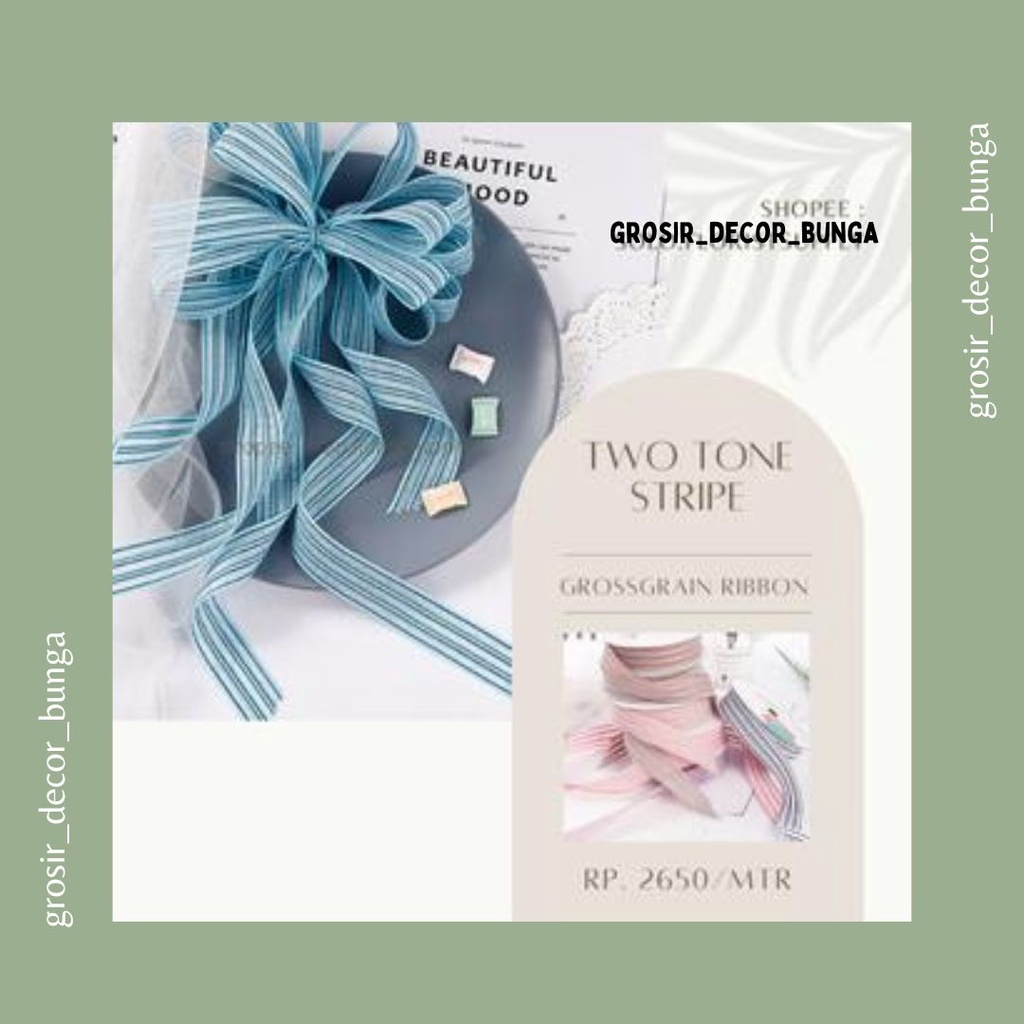 

[SW] ECER PITA GROSSGRAIN TWO TONE STRIPE KOREAN RIBBON MOTIF GARIS TENGAH LEBAR 2.6CM PREMIUM PITA KADO GIFT BOUQUET DEKORASI PITA ORGANDI TRANSPARAN UJUNG MOTIF GARIS PITA KAIN TILE TRANSPARAN PITA KADO HIAS PER METER CRAFT KERAJINAN TANGAN