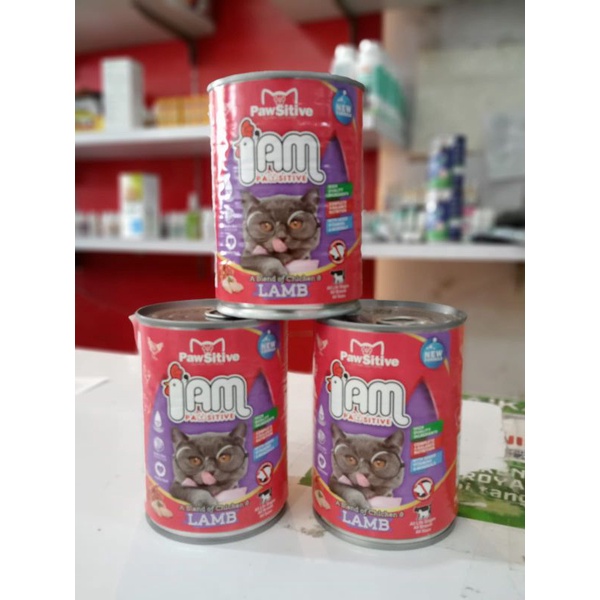 Pawsitive 380gr makanan basah kucing Pawsitive kaleng 380gr rasa lamb &amp; chicken