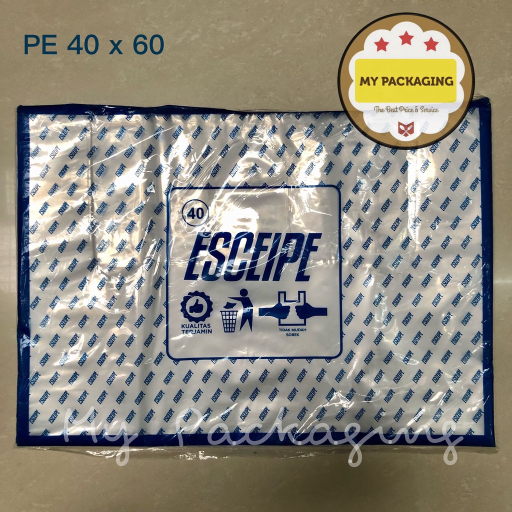 Kantong plastik PE 40 x 60 BENING TEBAL JUMBO BESAR 40cm Kresek Transparan Tebal