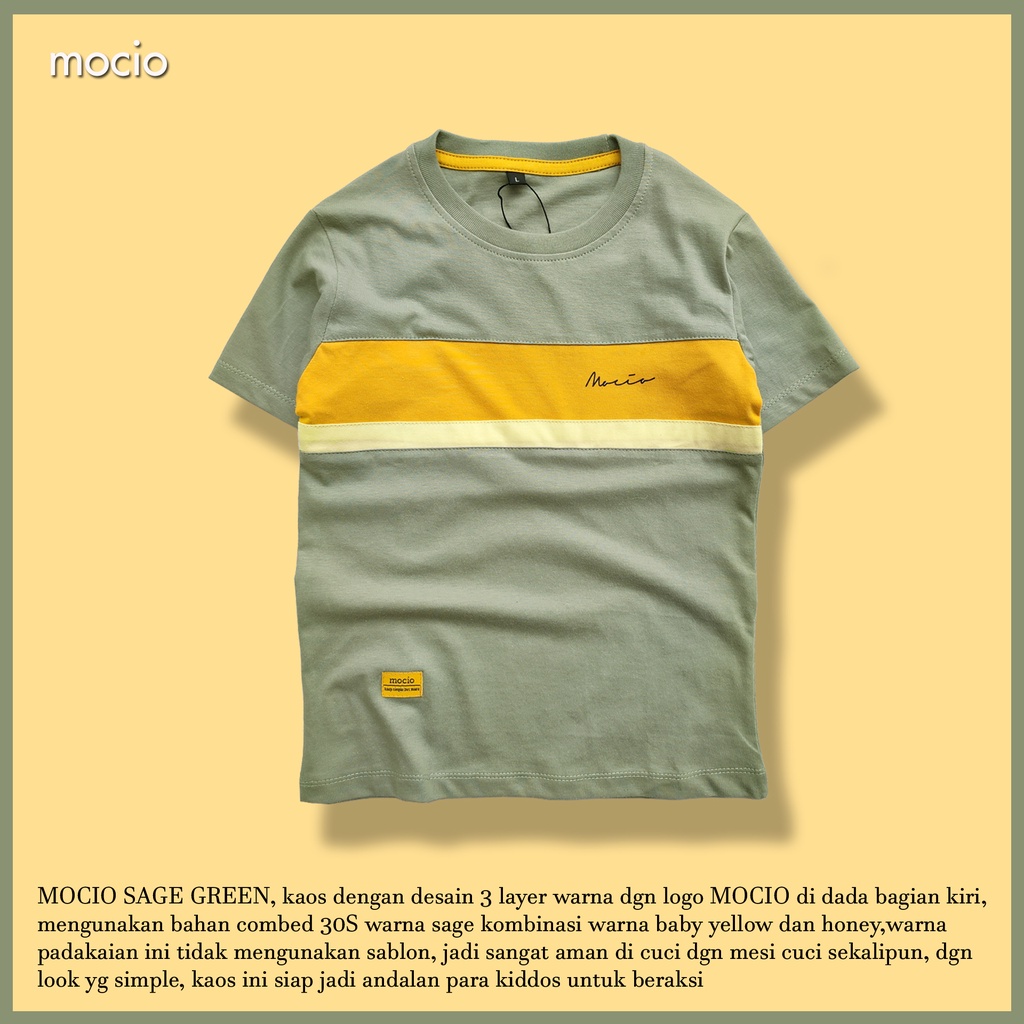 MOCIO SAGE GREEN 1-12th - sage - hijau sage - kaos distro anak laki - kaos anak laki - laki - baju k