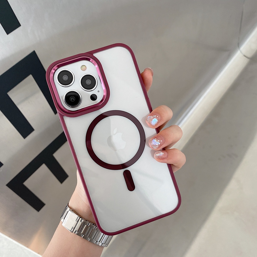 MAGSAFE List CHROME Camera Button Iphone XR Xs max 11 12 13 14 pro max 14 plus Case Cover Casing