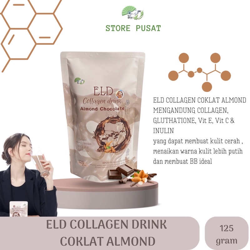 ELD COLLAGEN LGLUTHATION RASA ALMOND 125 Gr || MENCERAHKAN || MENAIKAN BB