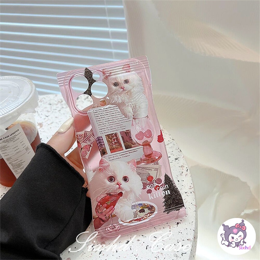 Realme C55 C35 C31 C30 C25 C25Y C21Y C25s C15 C12 C11 C21 C20 C3 9Pro+ 9i 8i 7i 6i 5i Narzo 50i 50A Prime Cute Pink Ins Cartoon Cat Phone Case Soft Cover