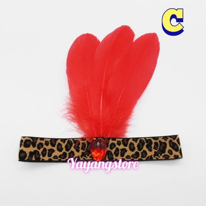 Headband Mahkota Bulu Pesta Anak dan Dewasa Headband Mahkota Bulu Ayam