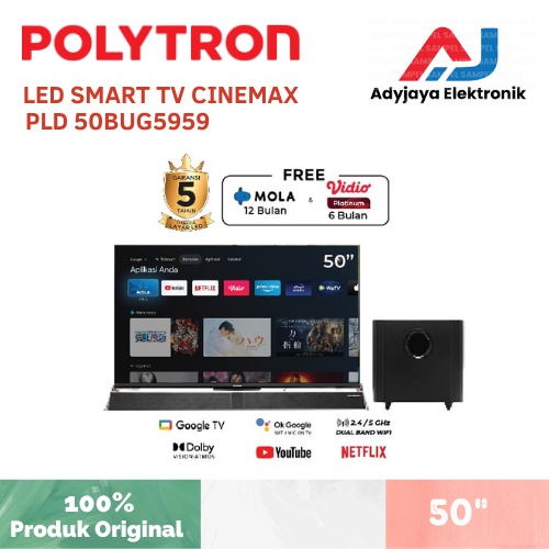Polytron Smart TV Cinemax Soundbar PLD 50BUG5959