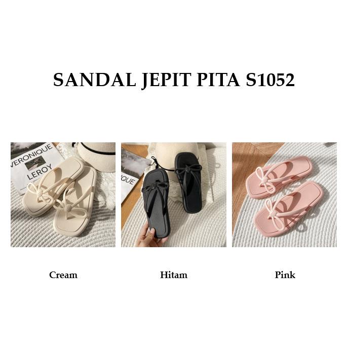 Grosir - S1052 Sandal Pita Korea / Sandal Jepit Model Pita / Sandal Jepit Jelly / Sandal Pita / Sandal Wanita Ala Korea