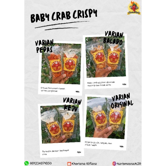

BABY CRAB KEMASAN 150-500GR ENAK RENYAH DAN GURIH