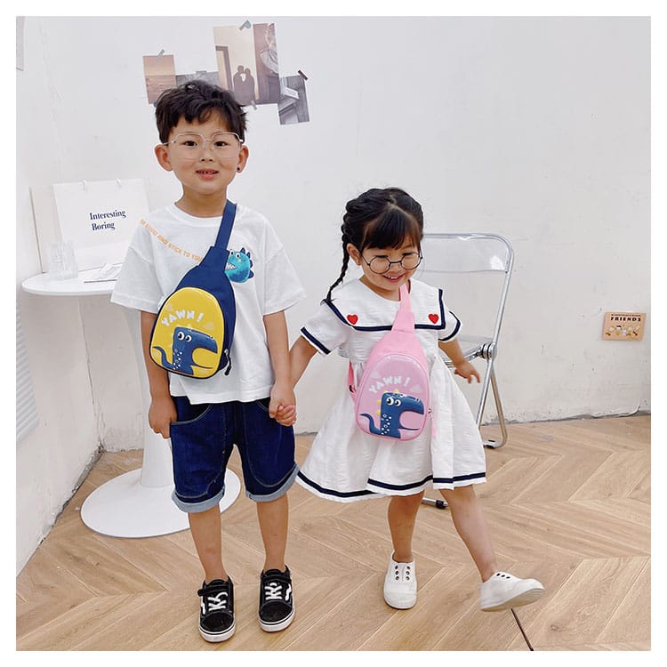 [Juallaris.id]Waistbag Anak Motif Dinosaurus / Cute Kids Dino Back Pack/ Dino Bag Dan roket
