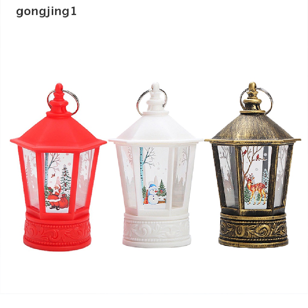 Ggg Ornamen Natal Lampu Lentera LED Santa Claus Merry Christmas Dekorasi Untuk Rumah Xmas Navidad Noel Hadiah Tahun Baru ID