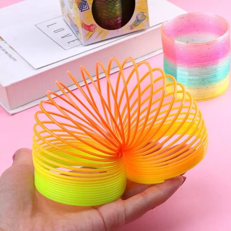 [BISA COD] Rainbow spring sedang mainan per pegas pelangi slinky 4.5 x 5