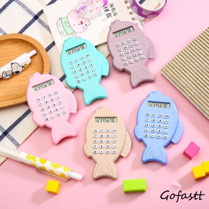 

Kalkulator Mini Lucu Berwarna-warni Kalkulator Gantungan Kunci Ikan 8 digit Kreatif G