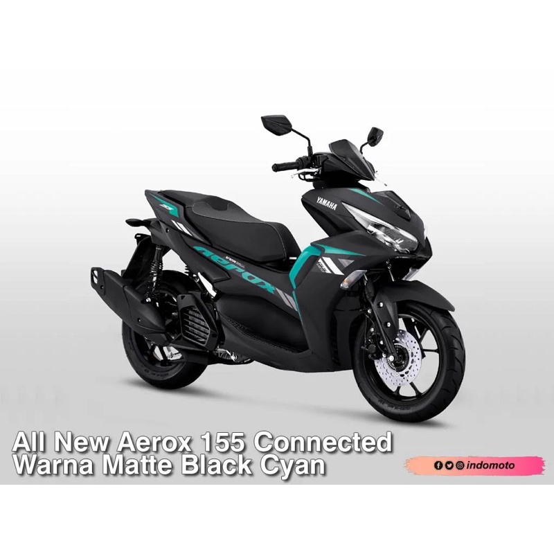 STIKER STRIPING MOTOR AEROX 2021 HITAM TOSCA MATTE BLACK CYAN