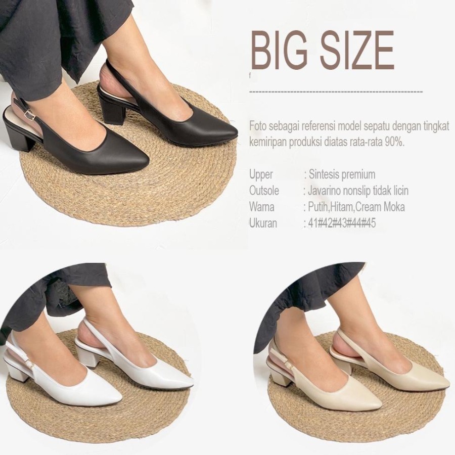 Sepatu Pesta Wanita Heels BIG SIZE 41-42-43-44-45 Ukuran Jumbo Original ZV2