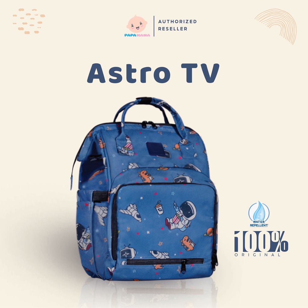 MOS - Papamama Pattern Diaper Bag - Water Repellent Fabric - Astro TV : 1043