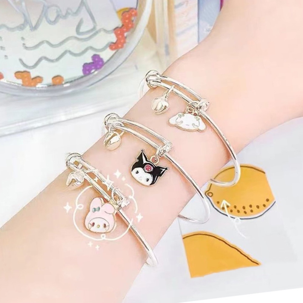 Korea couple Kartun Lucu Kuromi Bell Indah Liontin Gelang Pacar Gelang Hadiah Perhiasan