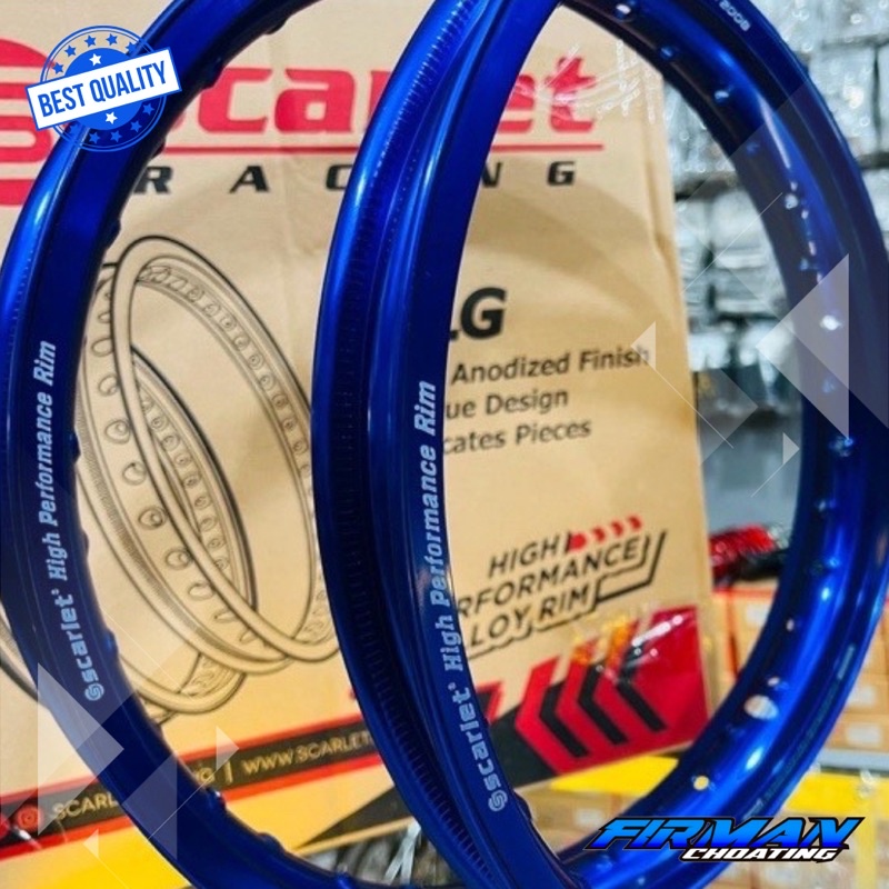 Ring rim velk scarlet 18x185 dan 18x160 biru 36 hole (sepasang) Rx king dll