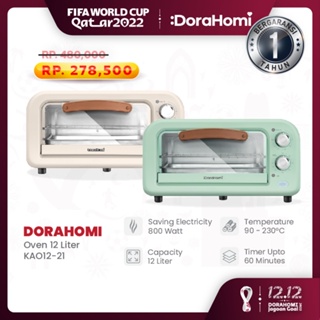 DoraHomi Oven Listrik Low Watt Electric Open Pemanggang Kue alat panggang Serbaguna 12 Liter 800 W
