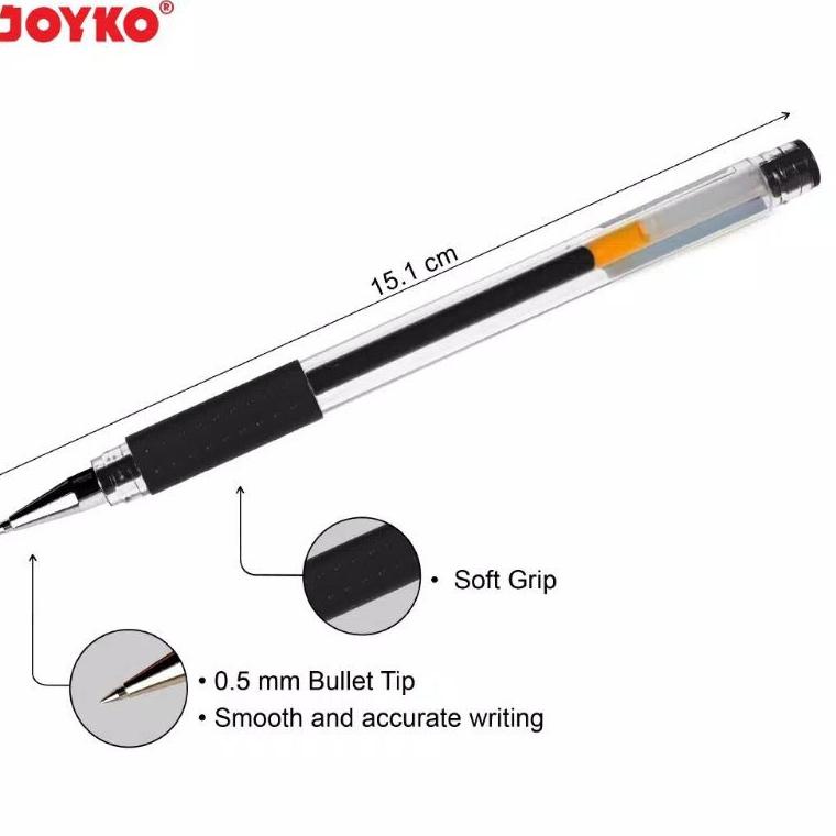 

Seller➝ 09E0P (12pc) Gel Pen Pulpen Pena Joyko JK-100 Black 0.5 mm/pen Joyko 53 ❇Ready Stock