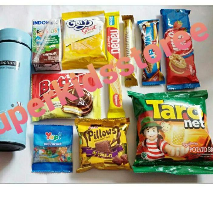 

PAKET SNACK ULANG TAHUN ANAK BOTOL MINUM GOODIE BAG ULTAH ANAK / SNACK HADIAH / PAKET SANTUNAN PAKE TAS