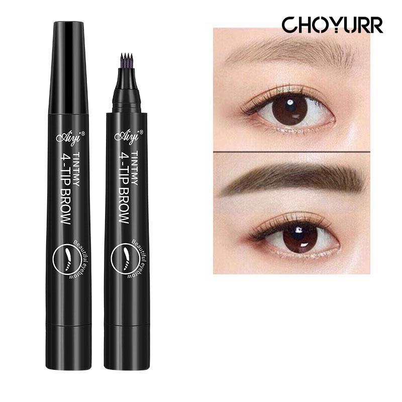 【COD】Pencil Alis Waterproof 4 Fork Tip Original Eyebrow Korea Pensil AlisCetar Pena Eyebrow Pen Sweat-proof Lasting Pensil Alis Tahan Air Tahan Lama-CH