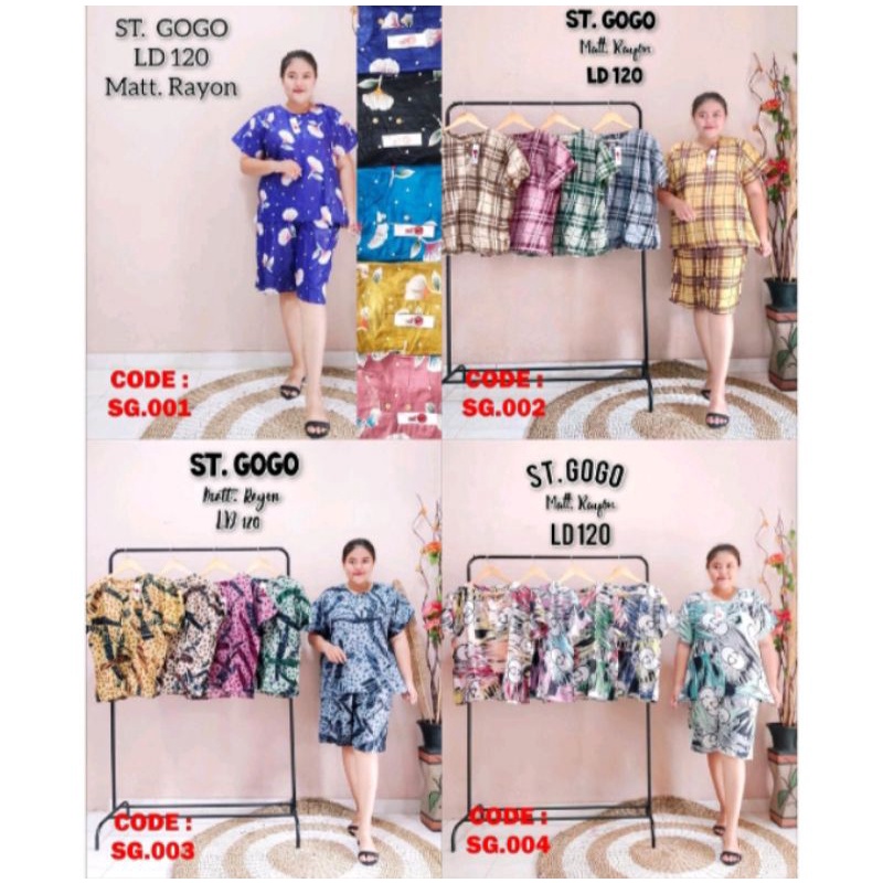 SETELAN SANTAI GOGO / SETELAN PENDEK WANITA / SETELAN SANTAI WANITA / SETELAN WANITA 7/8 / SETELAN TIDUR / BAJU TIDUR