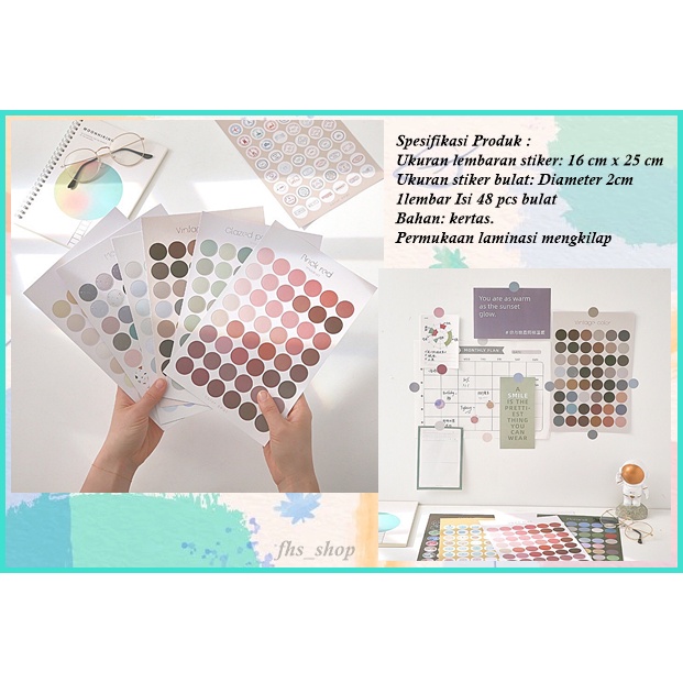

Stiker Aesthetic Scrapbook Stiker Lucu Stcker Deco Stiker Jurnal Colorful Round Circle Diary Deco