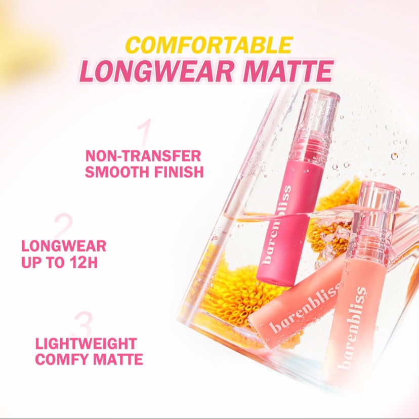 [New Launch] BNB barenbliss Korean Bloomatte Full Bloom Transferproof Matte Tint LONGLAST 12H TRANSFERPROOF