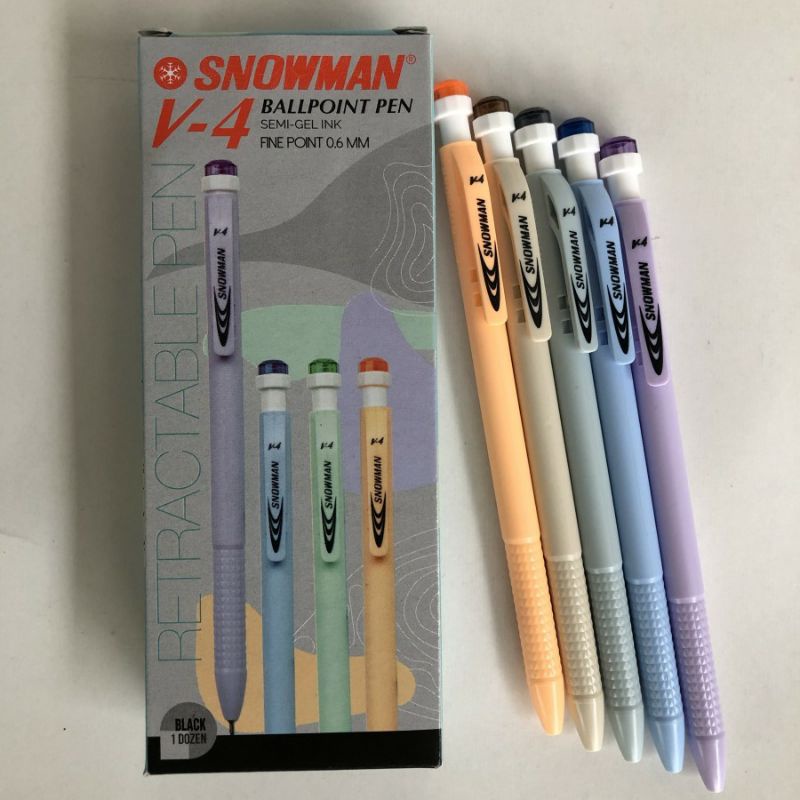 

Pulpen Snowman V4 Semi-Gel 0.6 mm Hitam (Perlusin)