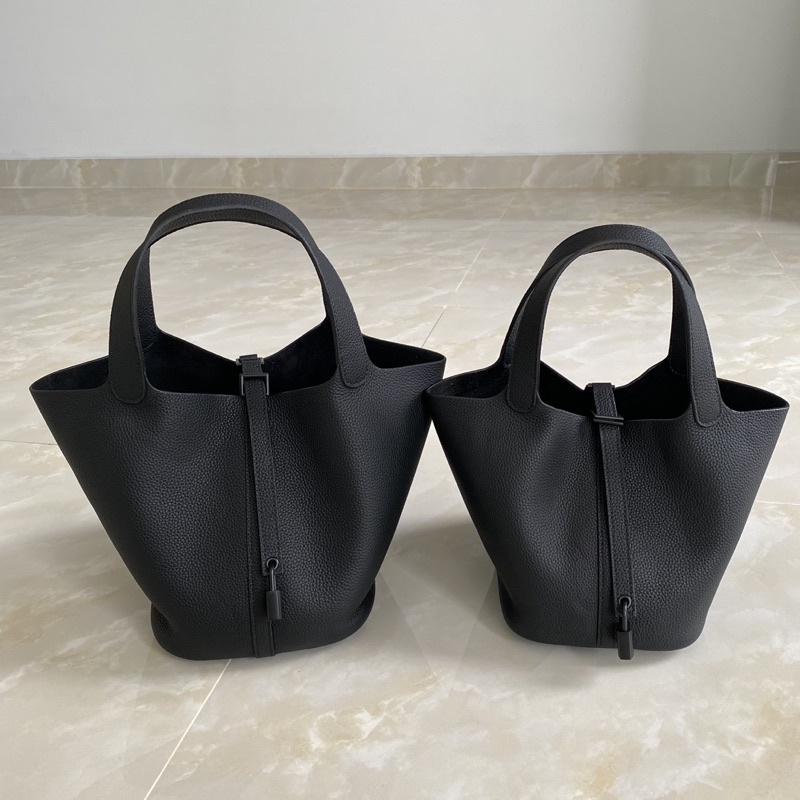 No Brand Inspo Picotin So Black Clemence Leather