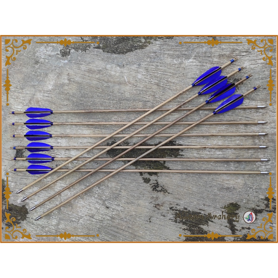 Arrow/ Anak Panah Bambu Petung Vanes Kalkun Berkualitas 7mm