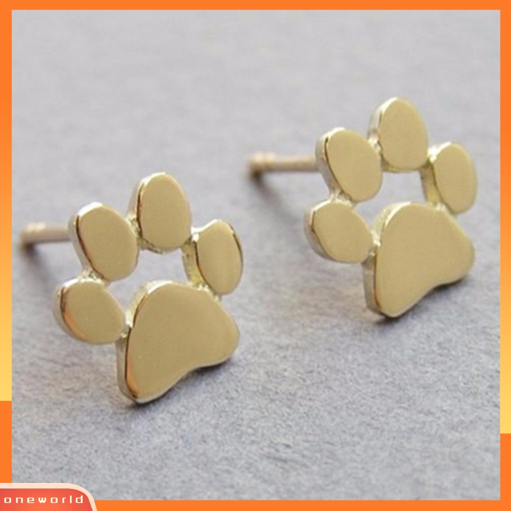 [WONE] Wanita Fashion Anjing Kucing Palm Paw Ear Stud Earrings Pesta Perhiasan Aksesoris Hadiah