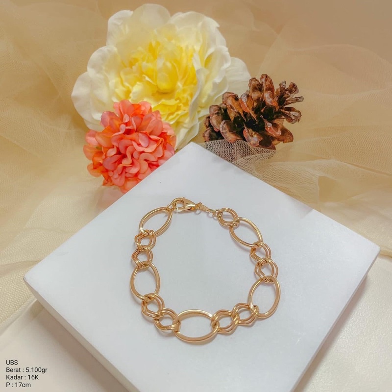 Perhiasan Gelang Emas Rantai Mocca UBS 16k / 700